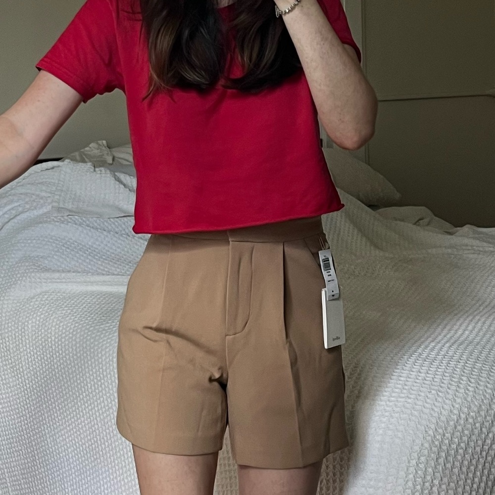 Aritizia Ibiza Suit Shorts Wilfred camel khaki tan size 00 NWT